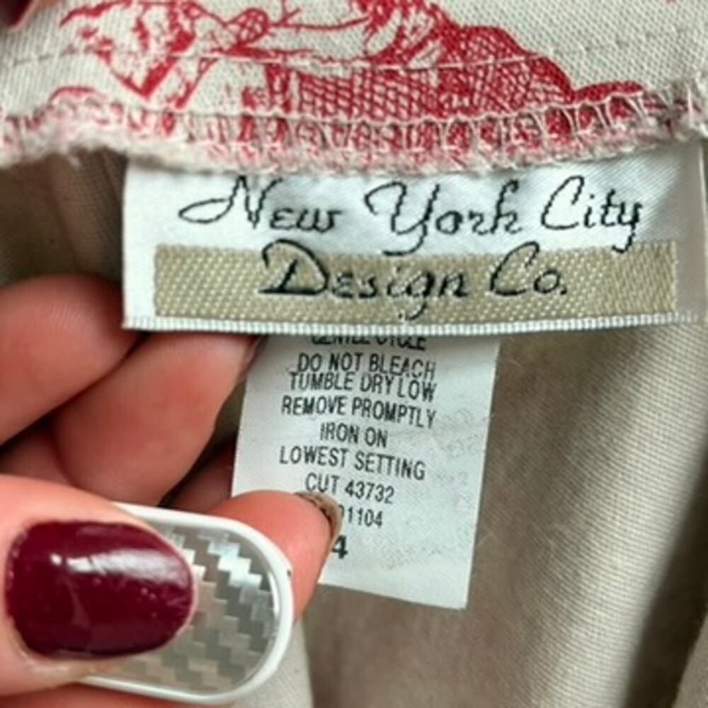 NYC Design Co Red Toile Pencil Skirt - Stretchy Cotton, 90s Vintage, Size 4 - Picture 7 of 8